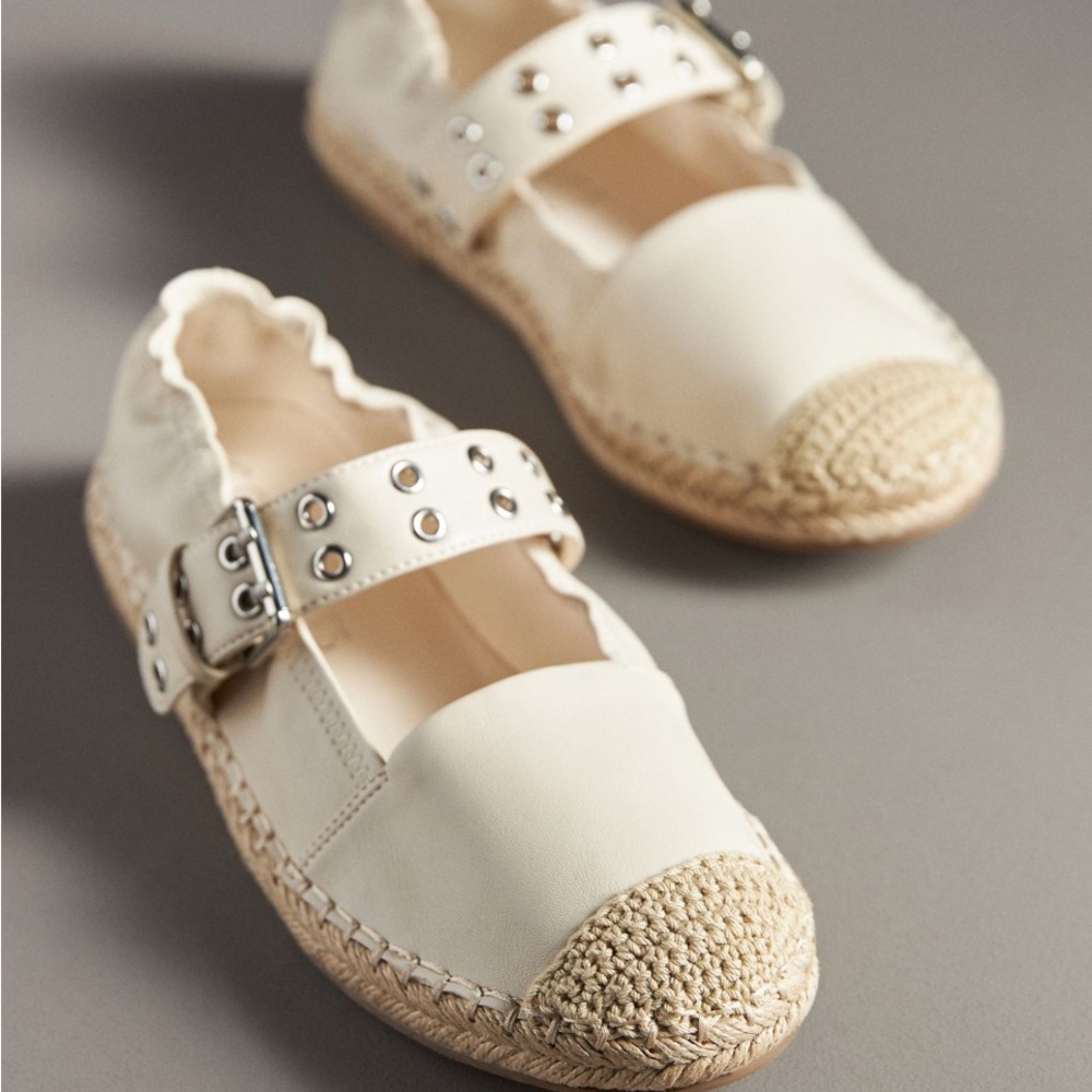 Anthropologie Ivory Espadrille Flats